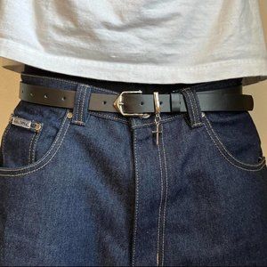 Y2K 2000s vintage style cross grunge goth emo black slim belt